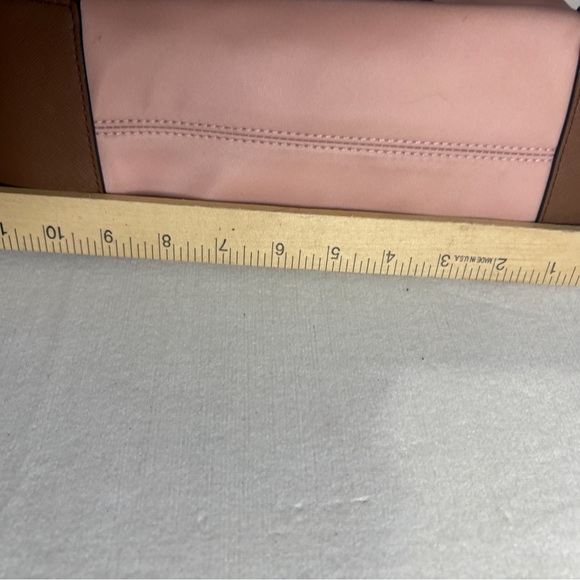 Michael Kors Pink and Brown Tote Bag with Leather Accents - Picture 13 of 15